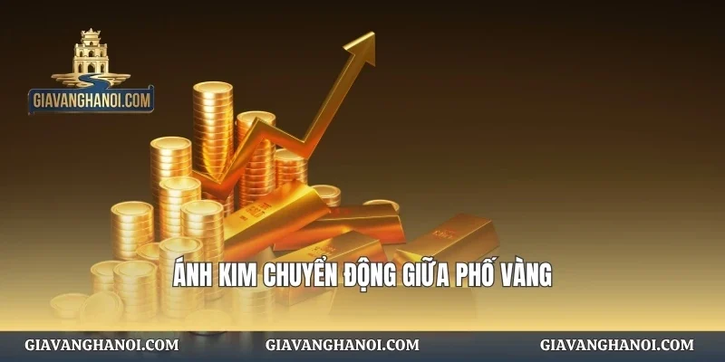 Ánh kim chuyển động giữa phố vàng