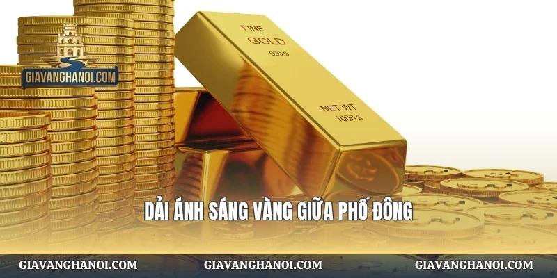 Dải ánh sáng vàng giữa phố đông