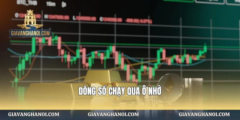 Dòng số chạy qua ô nhớ