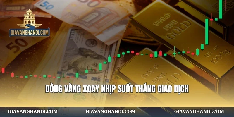 Dòng vàng xoay nhịp suốt tháng giao dịch