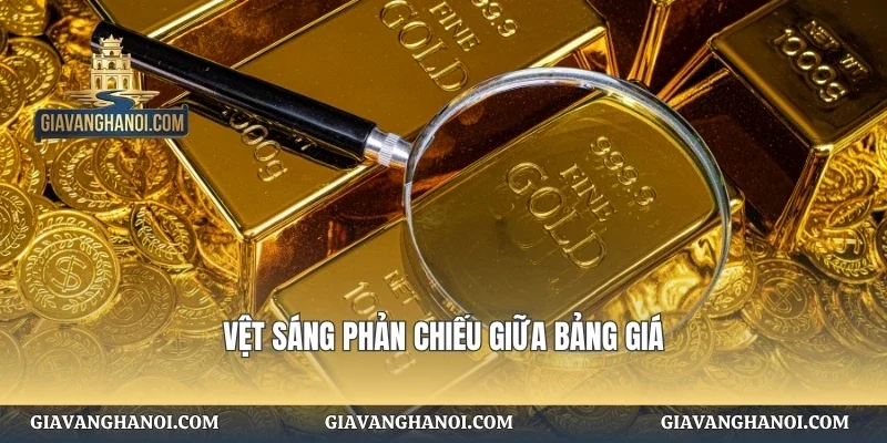 Vệt sáng phản chiếu giữa bảng giá