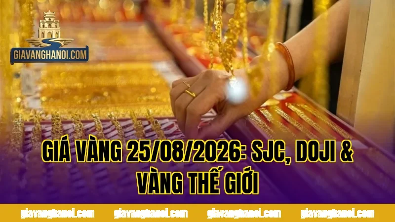 Giá Vàng 25/08/2026: SJC, DOJI & Vàng Thế Giới