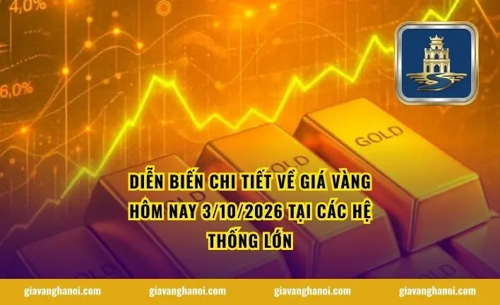 Diễn biến chi tiết về giá vàng hôm nay 3/10/2026 tại các hệ thống lớn
